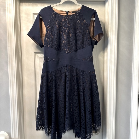 BCBGMaxAzria Navy Lace‎ Detail Dress - Picture 2 of 4
